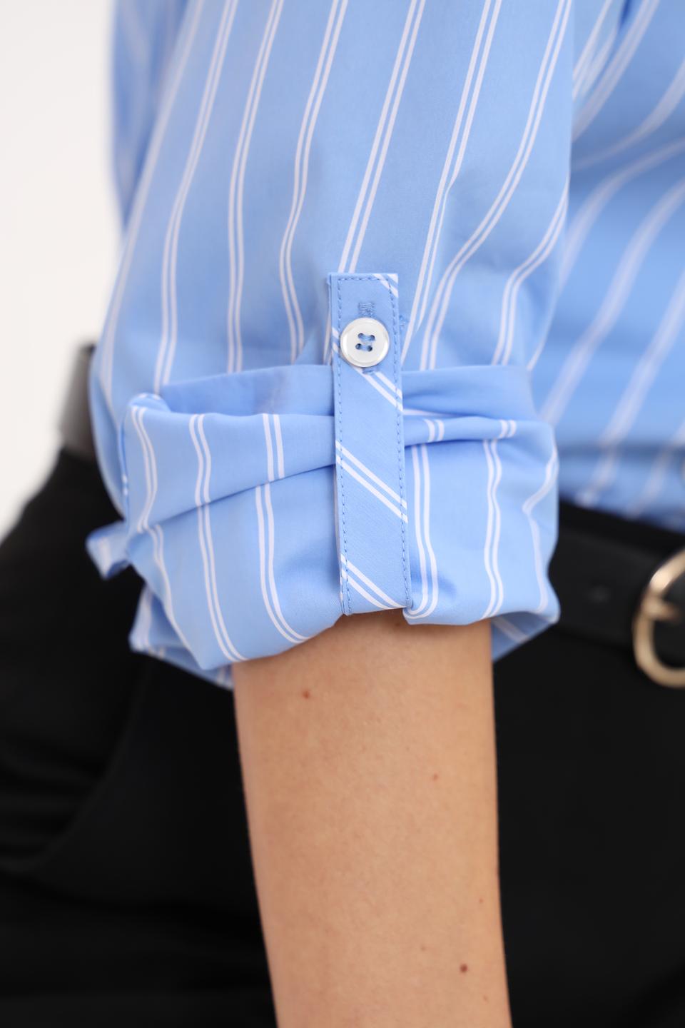 Рубашка Bianca в полоску голубую