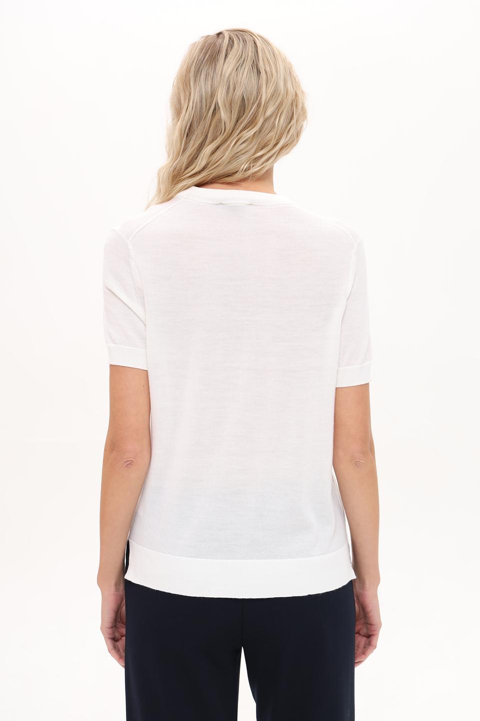 Пуловер Pezzo белый с коротким рукавом