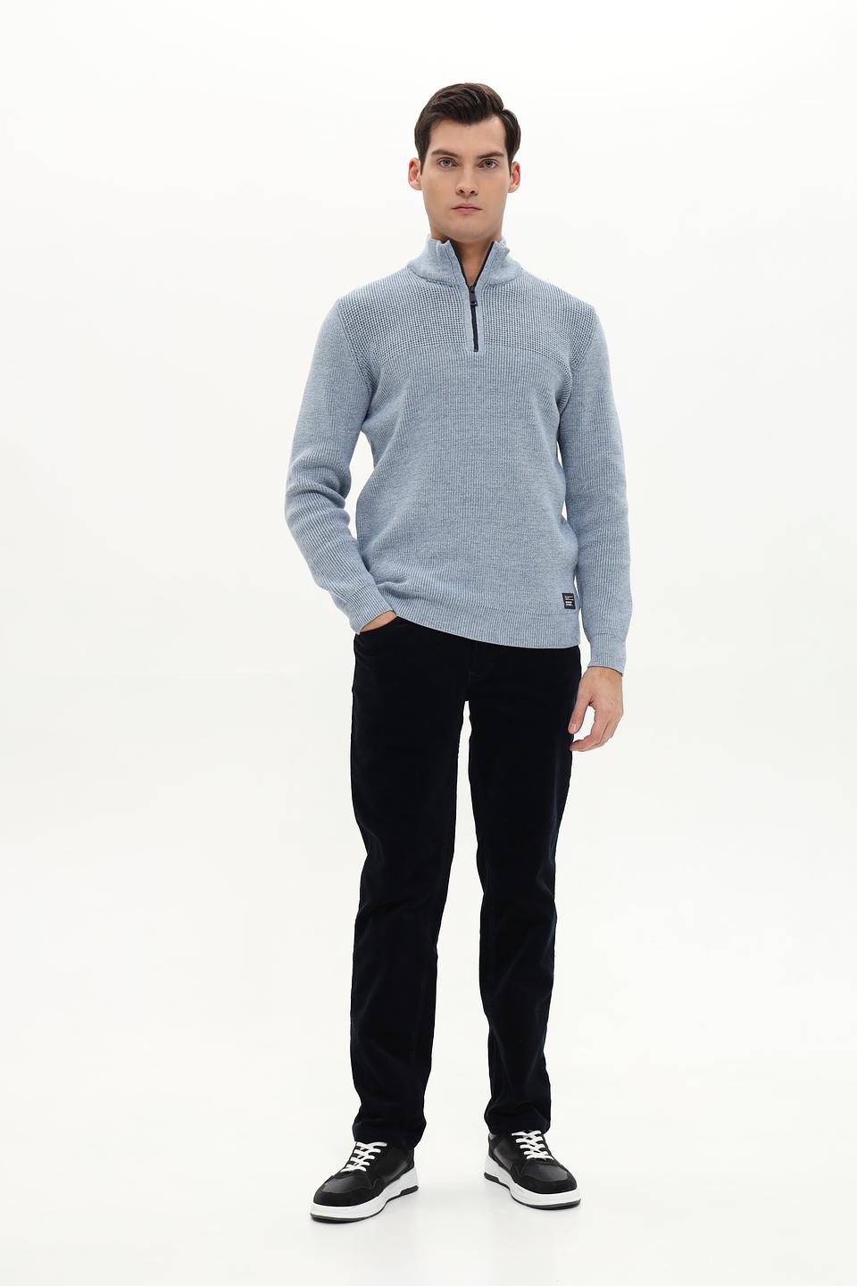 Джемпер Casa Moda с молнией голубой