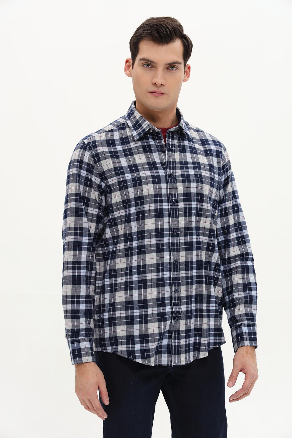 Рубашка Casa Moda в клетку синяя