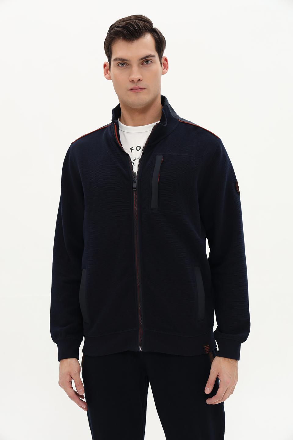 Кардиган Casa Moda темно-синий с отделкой