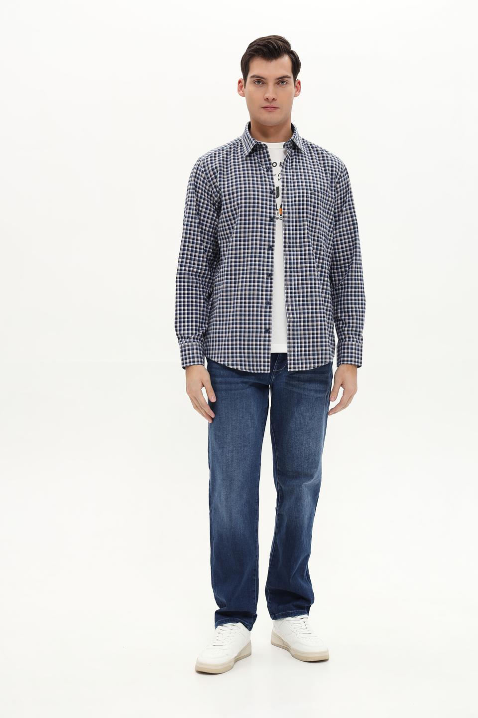 Рубашка Casa Moda в клетку синяя