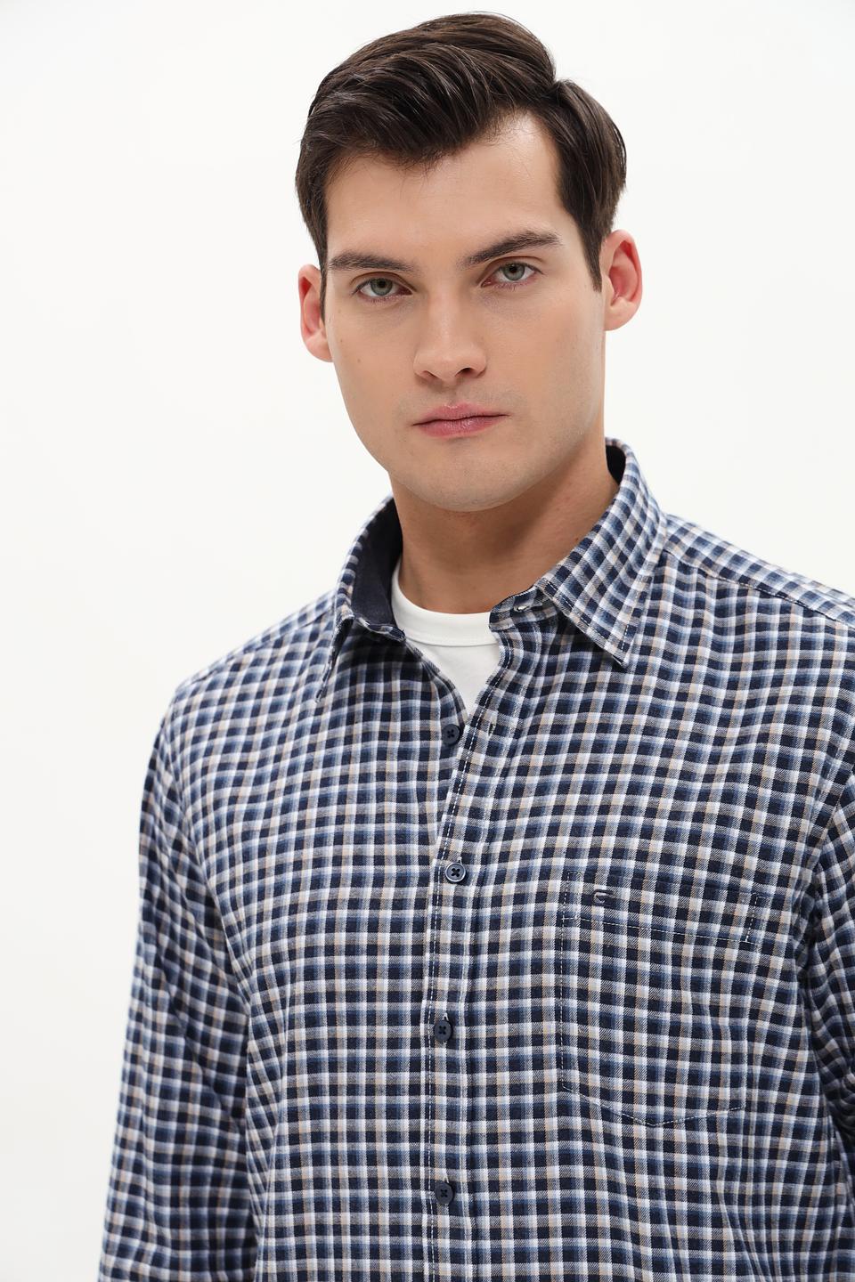 Рубашка Casa Moda в клетку синяя