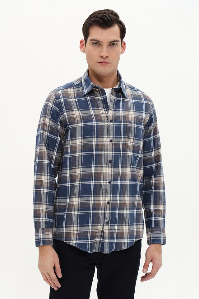 Рубашка Casa Moda в клетку синяя