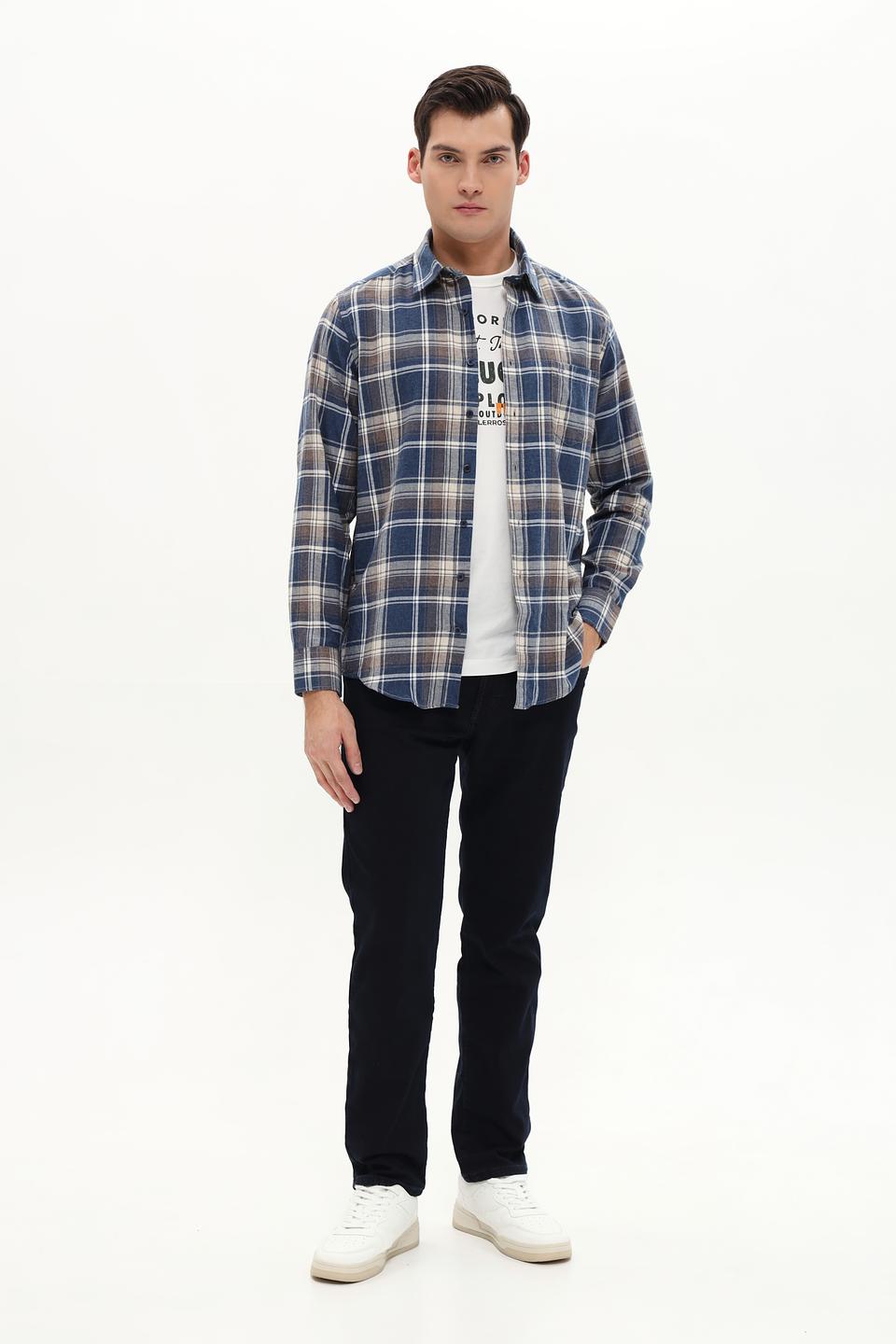 Рубашка Casa Moda в клетку синяя