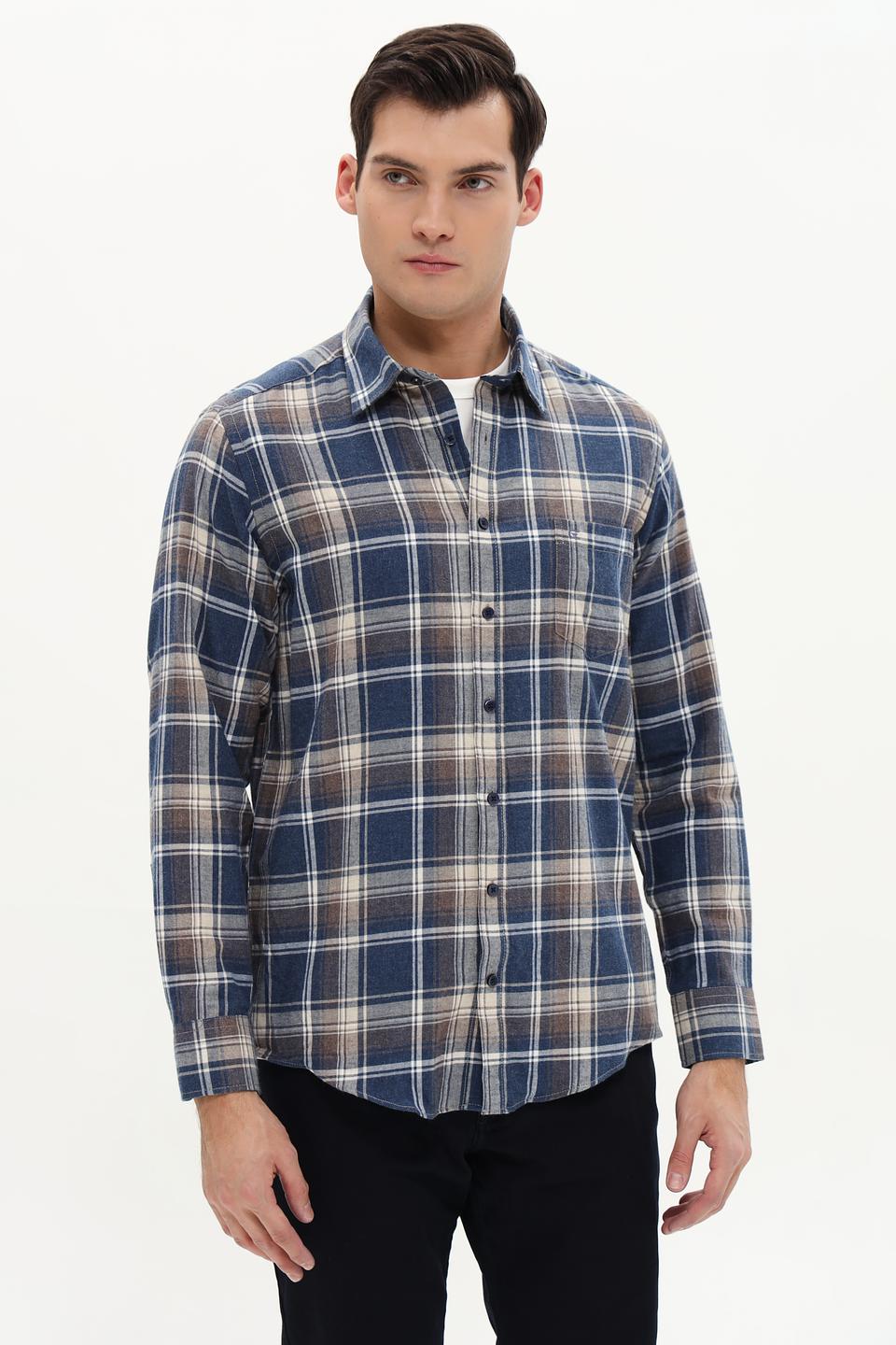 Рубашка Casa Moda в клетку синяя