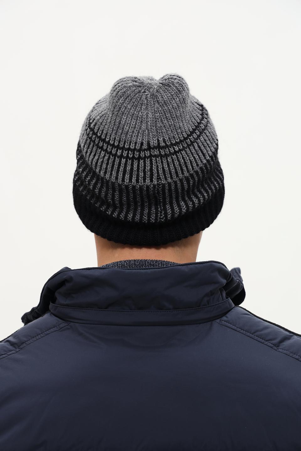 Шапка Marhatter мужская чёрно-серая