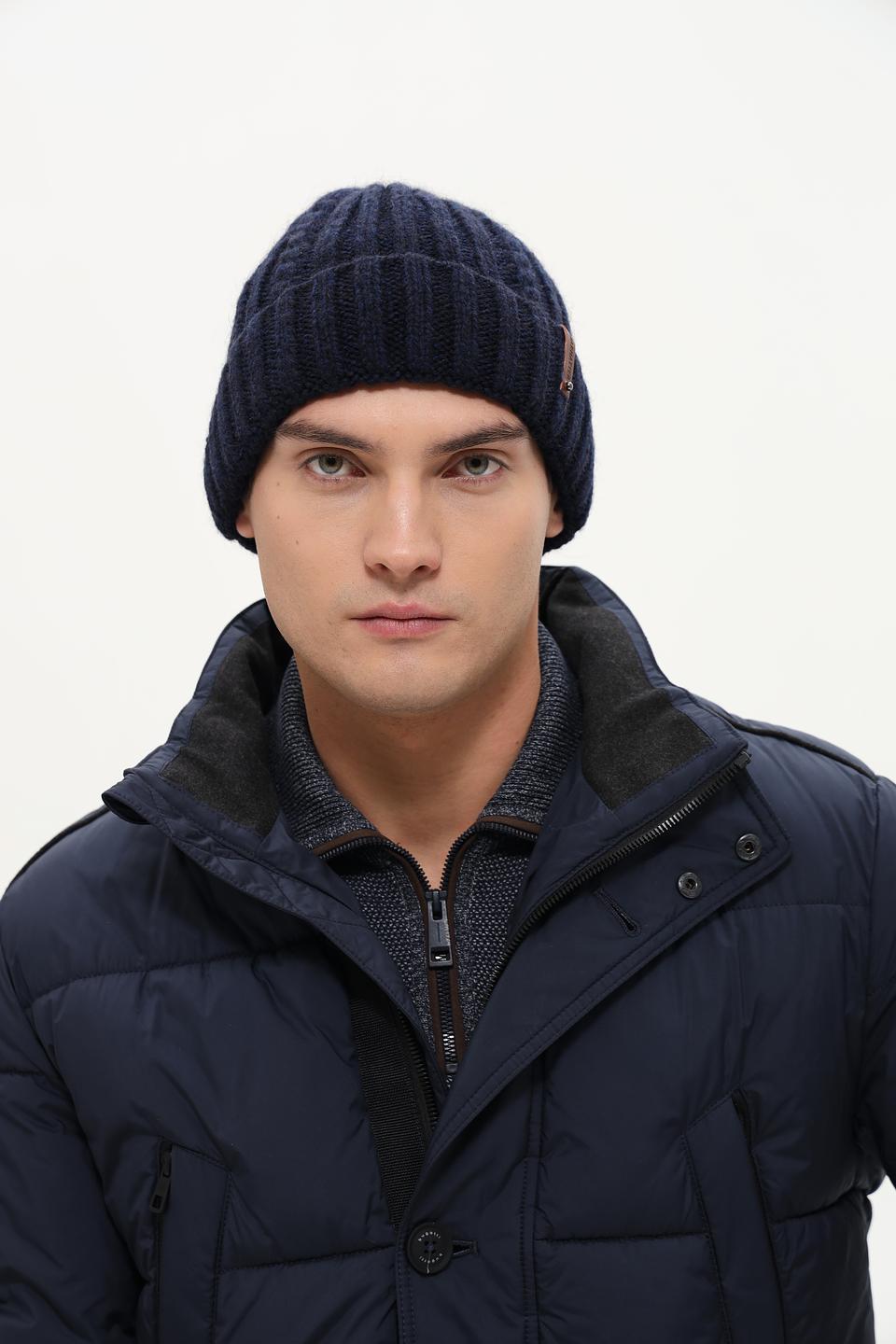 Шапка Marhatter мужская вязаная тёмно-синяя