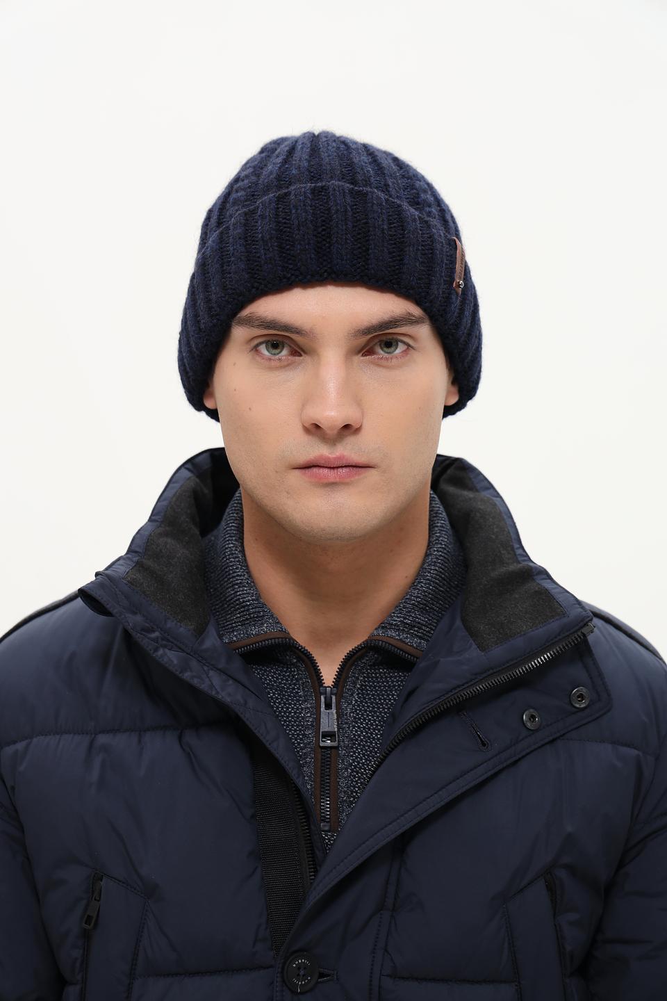 Шапка Marhatter мужская вязаная тёмно-синяя