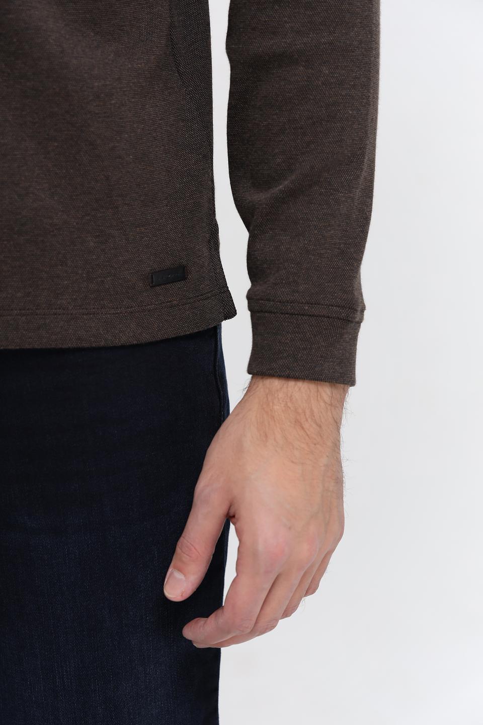 Поло Casa Moda с длинным рукавом коричневый