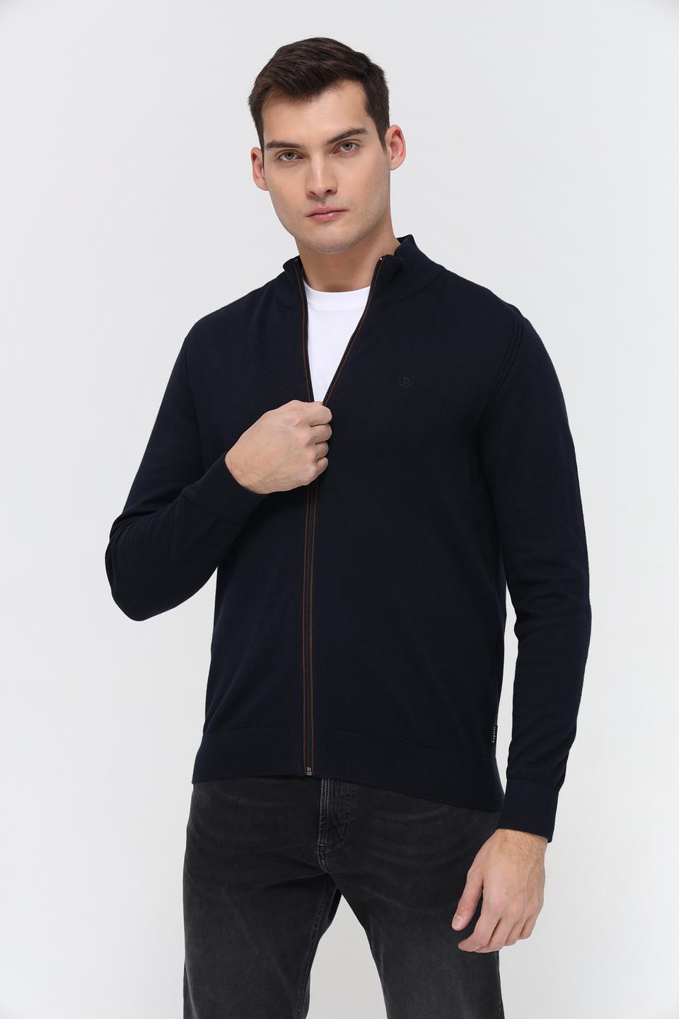 Кардиган Bugatti на молнии тёмно-синий