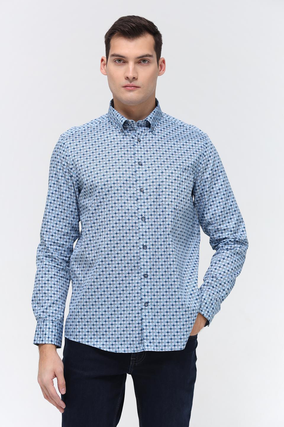 Рубашка Bugatti в голубую клетку