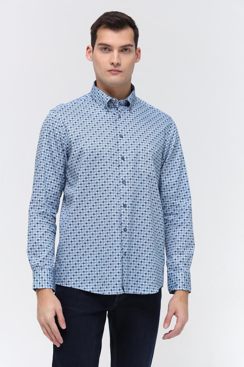 Рубашка Bugatti в голубую клетку