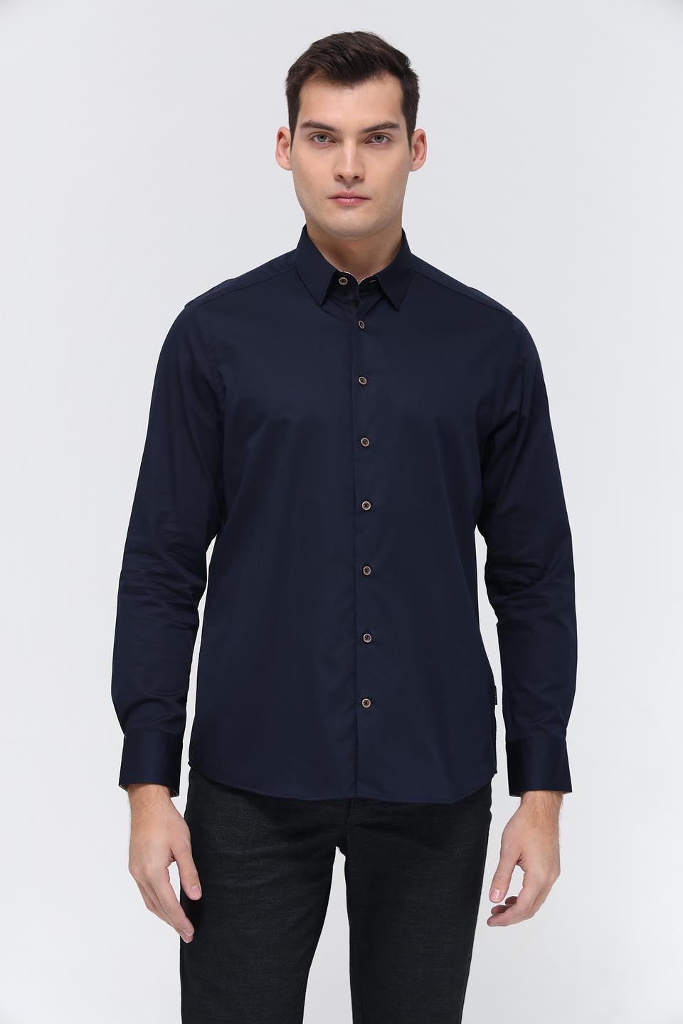 Рубашка Bugatti темно-синяя