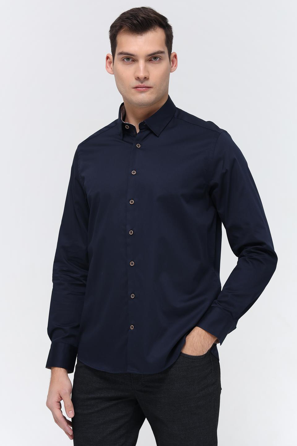 Рубашка Bugatti темно-синяя