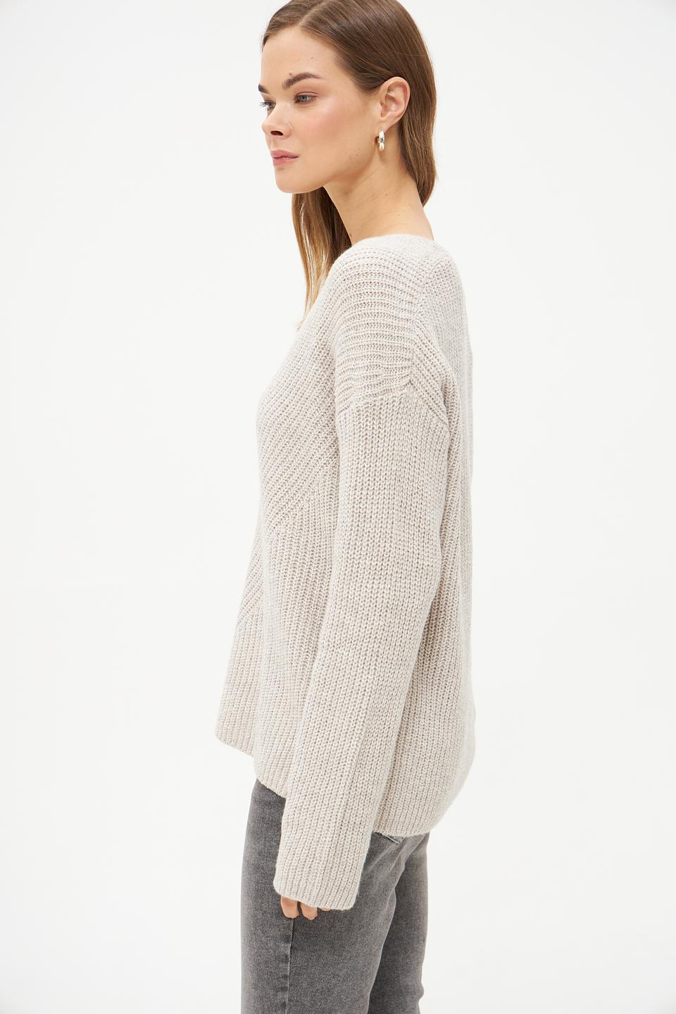 Пуловер Tom Tailor вязаный бежевый