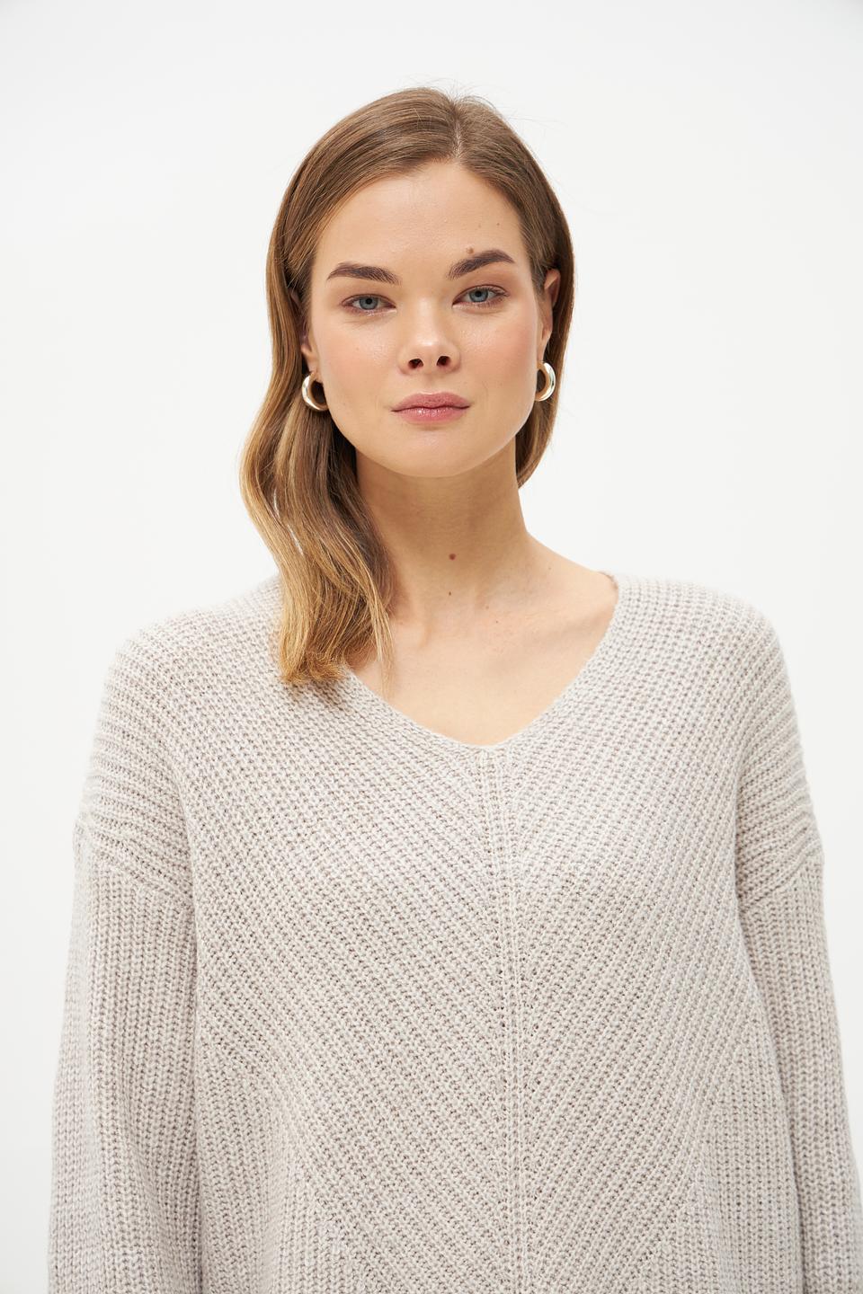 Пуловер Tom Tailor вязаный бежевый