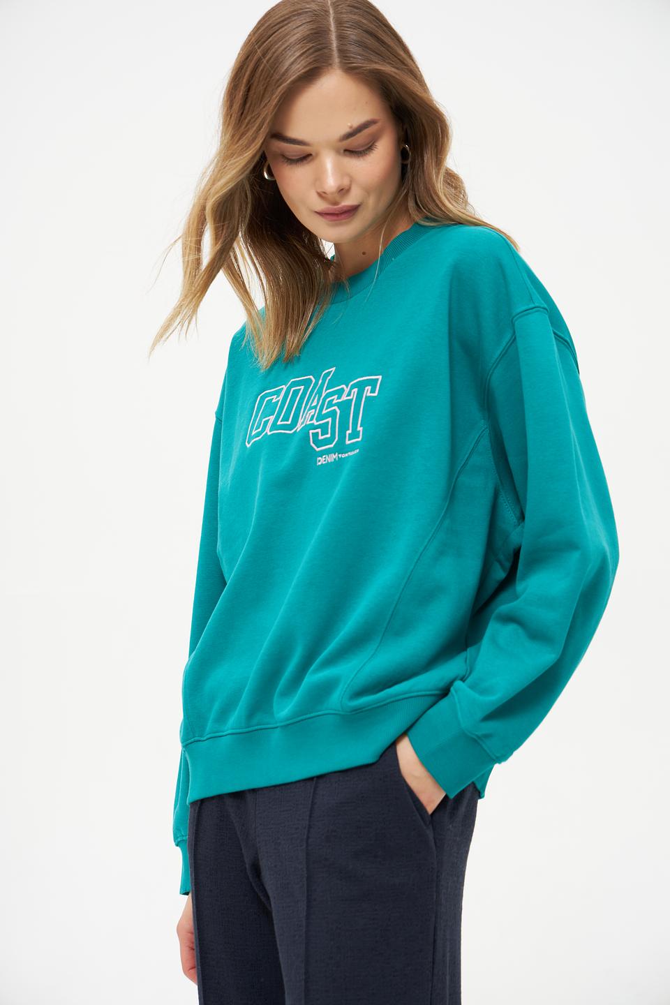 Толстовка Tom Tailor denim бирюзовая