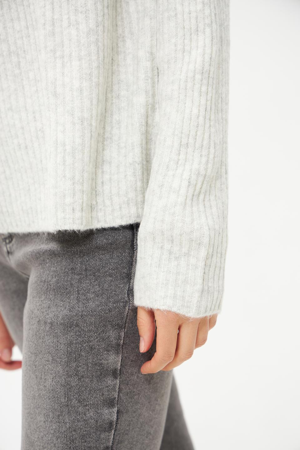 Пуловер Tom Tailor вязаный светло-серый