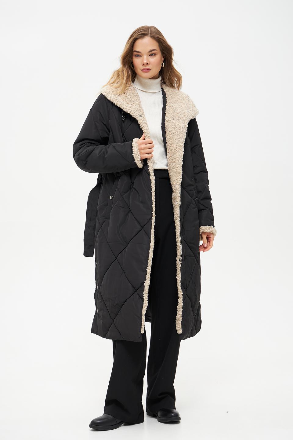 Пальто Electra style стеганое черное