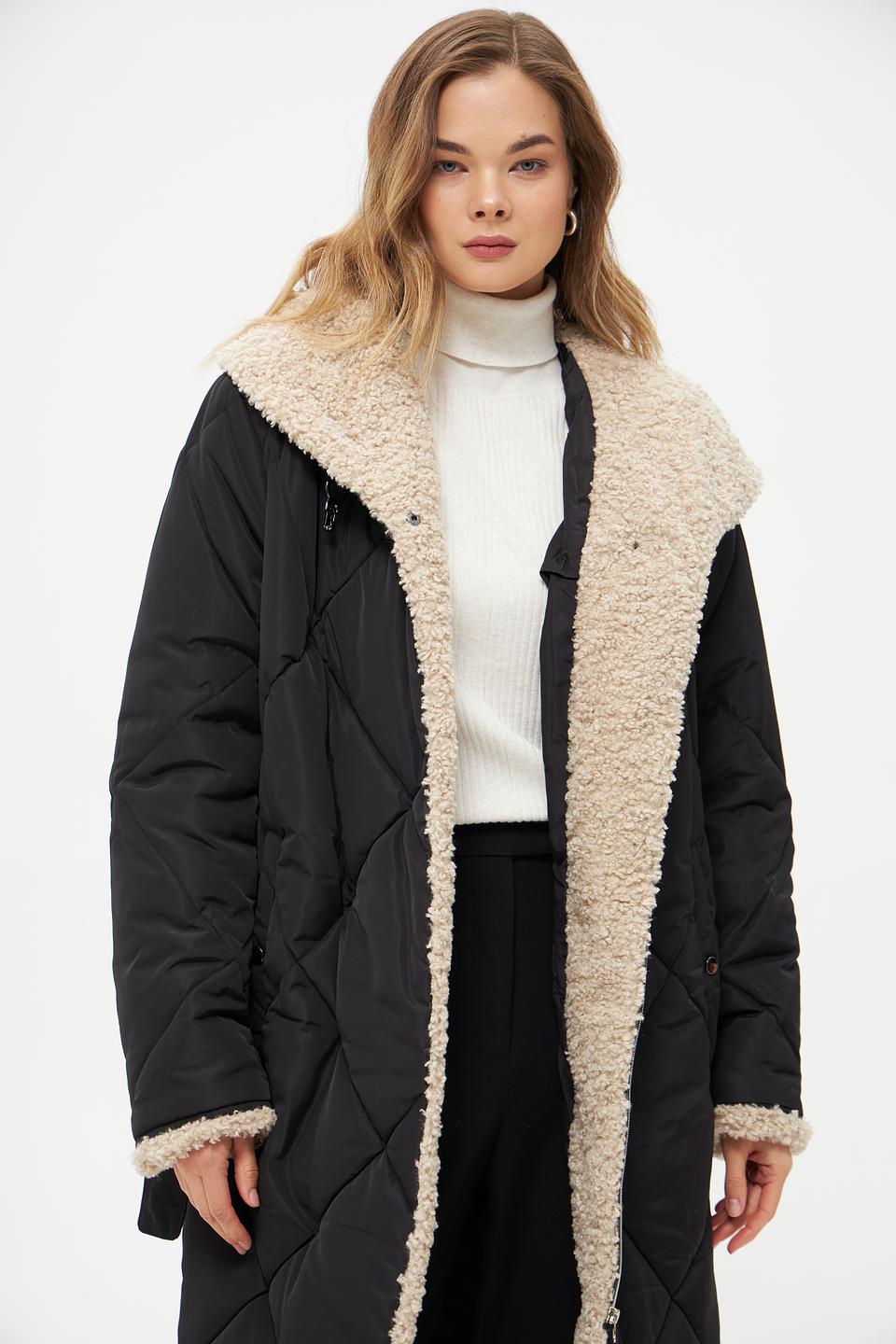 Пальто Electra style стеганое черное