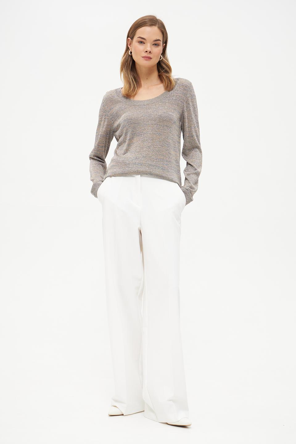 Пуловер Margittes с блеском бежевый