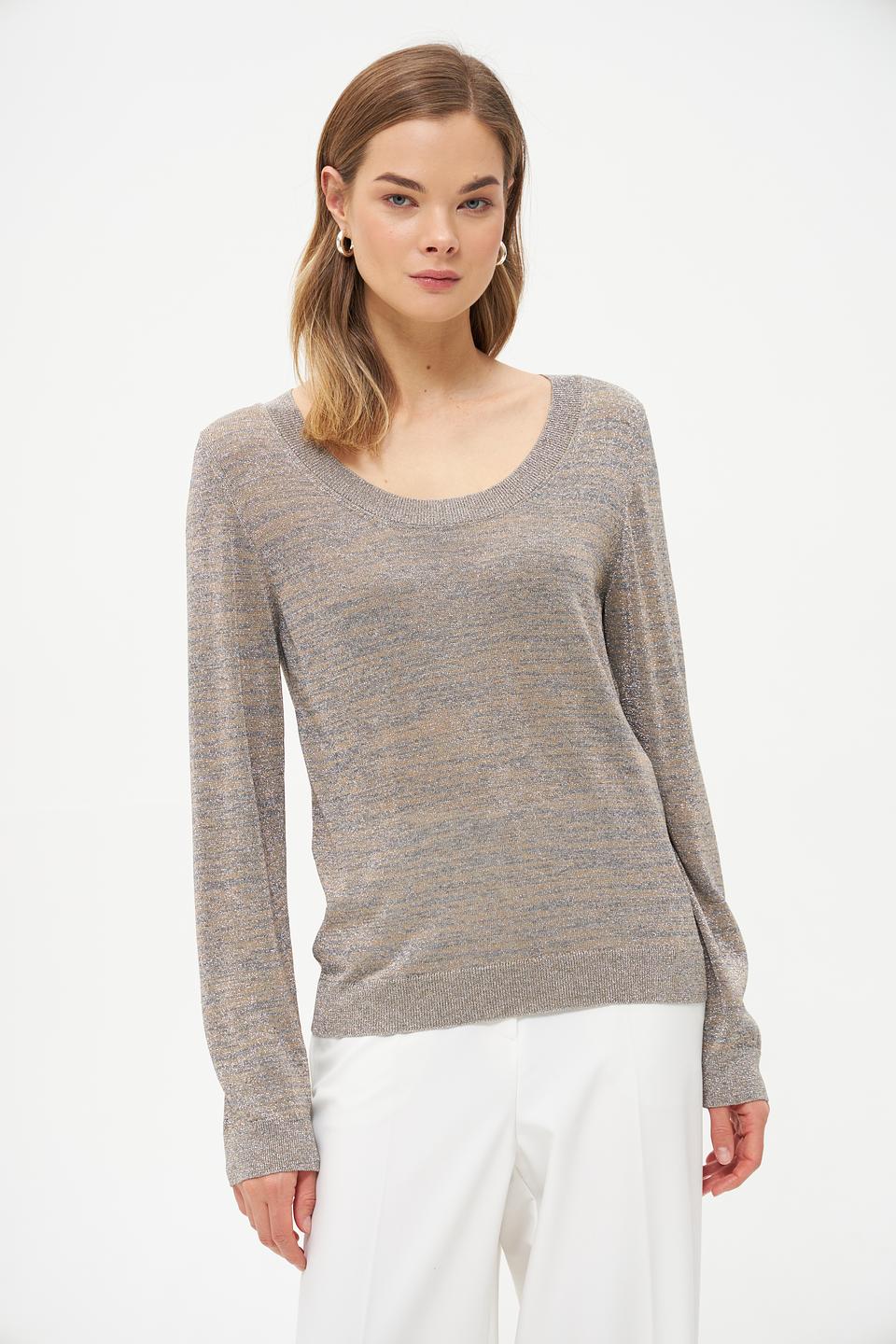 Пуловер Margittes с блеском бежевый