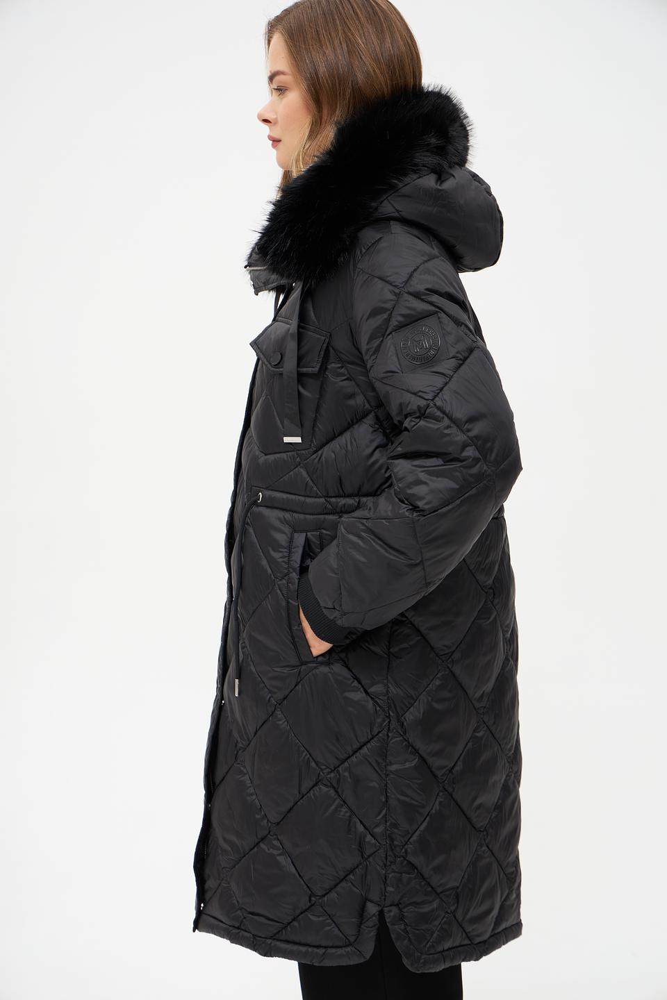 Пальто Marc Aurel стеганое чёрное