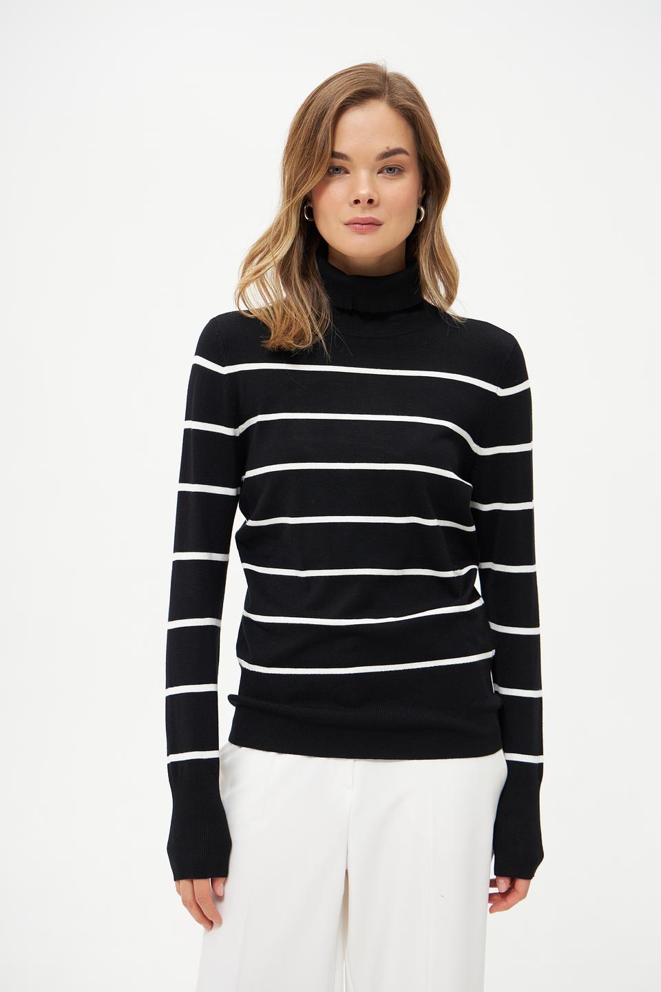 Водолазка Betty Barclay в полоску чёрная