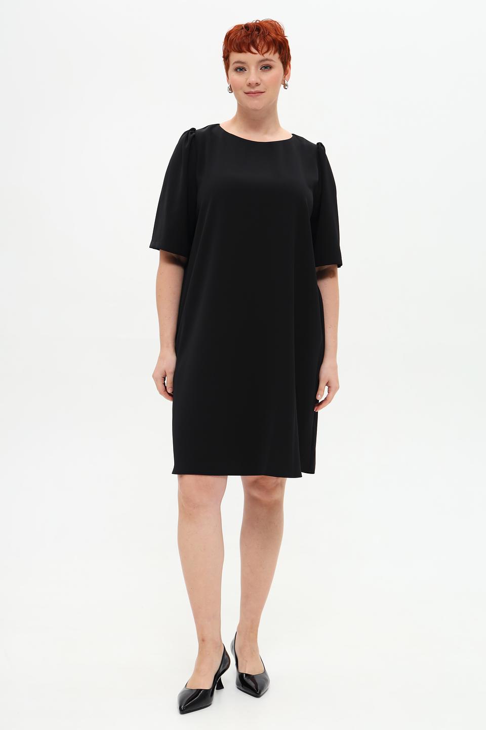 Платье Seidensticker чёрное с рукавами-фонариками