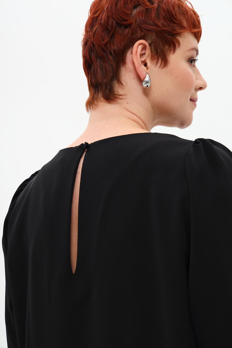 Платье Seidensticker чёрное с рукавами-фонариками