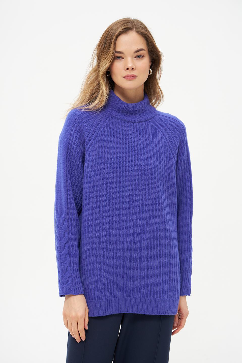 Пуловер Maerz с косами фиолетовый