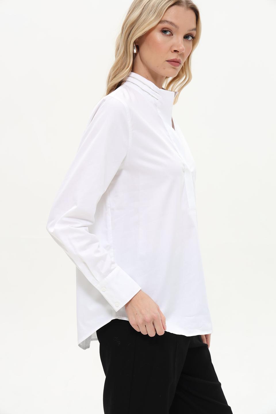 Рубашка Gerry Weber белая с воротником-стойкой