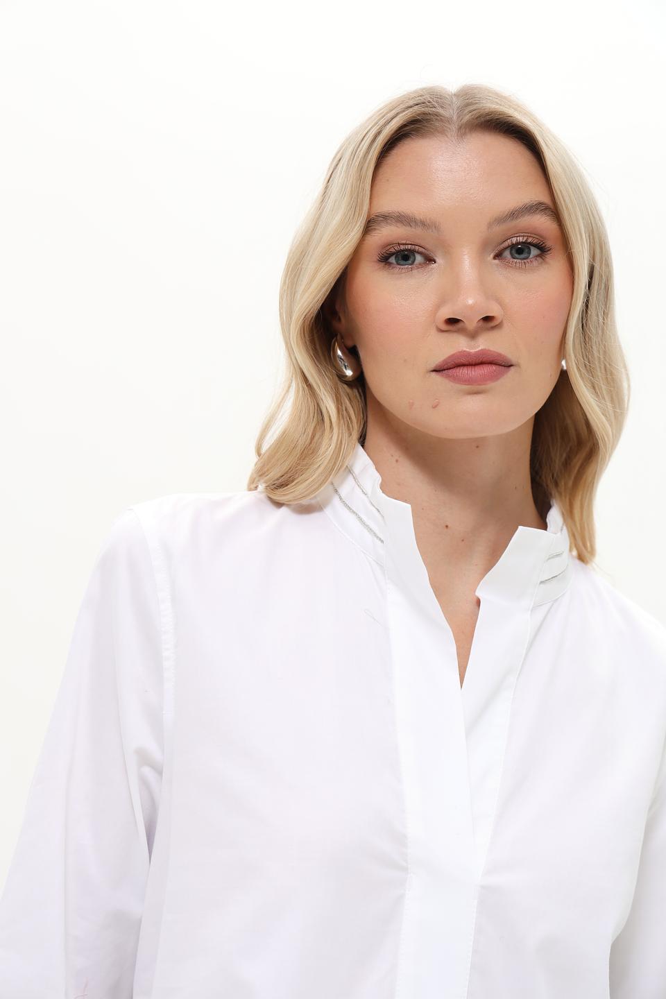 Рубашка Gerry Weber белая с воротником-стойкой