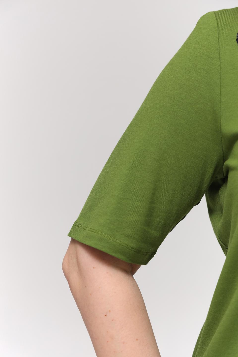 Футболка Samoon с пайетками, оливковый