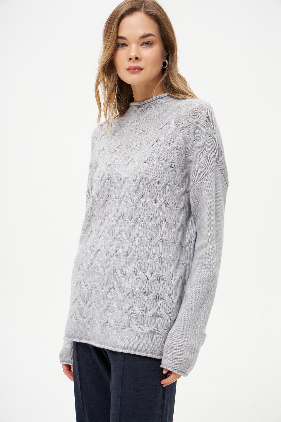 Пуловер Gerry Weber серый с косами