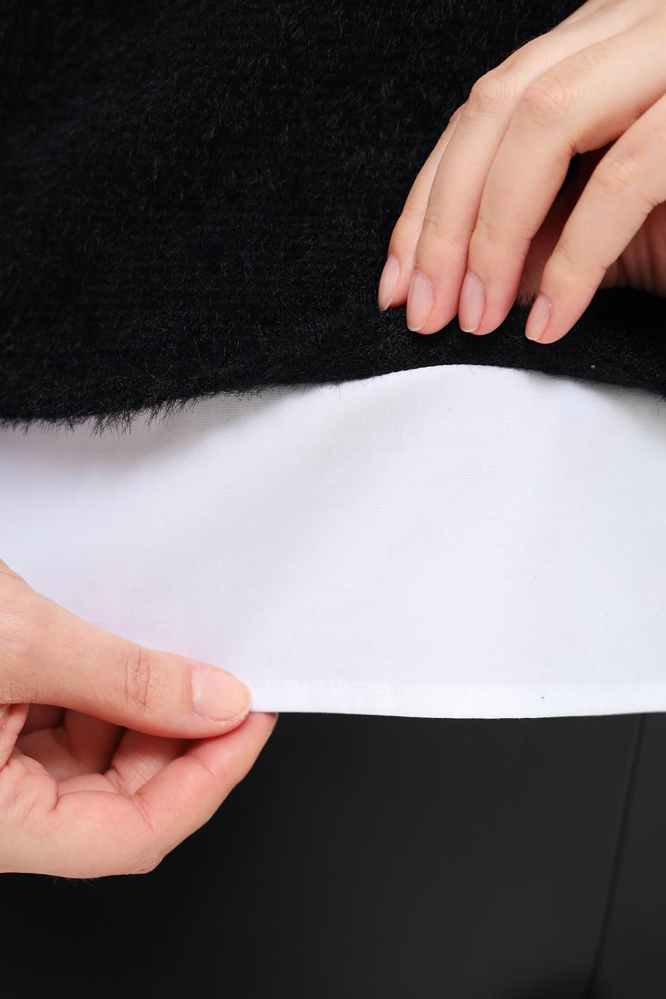 Пуловер Frank Walder чёрный V-образный