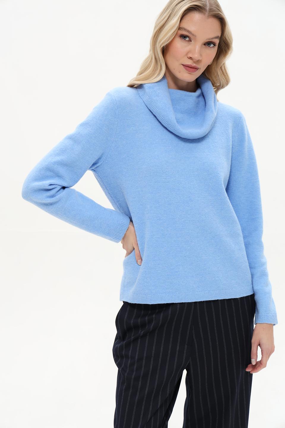 Пуловер Gerry Weber голубой с горлом