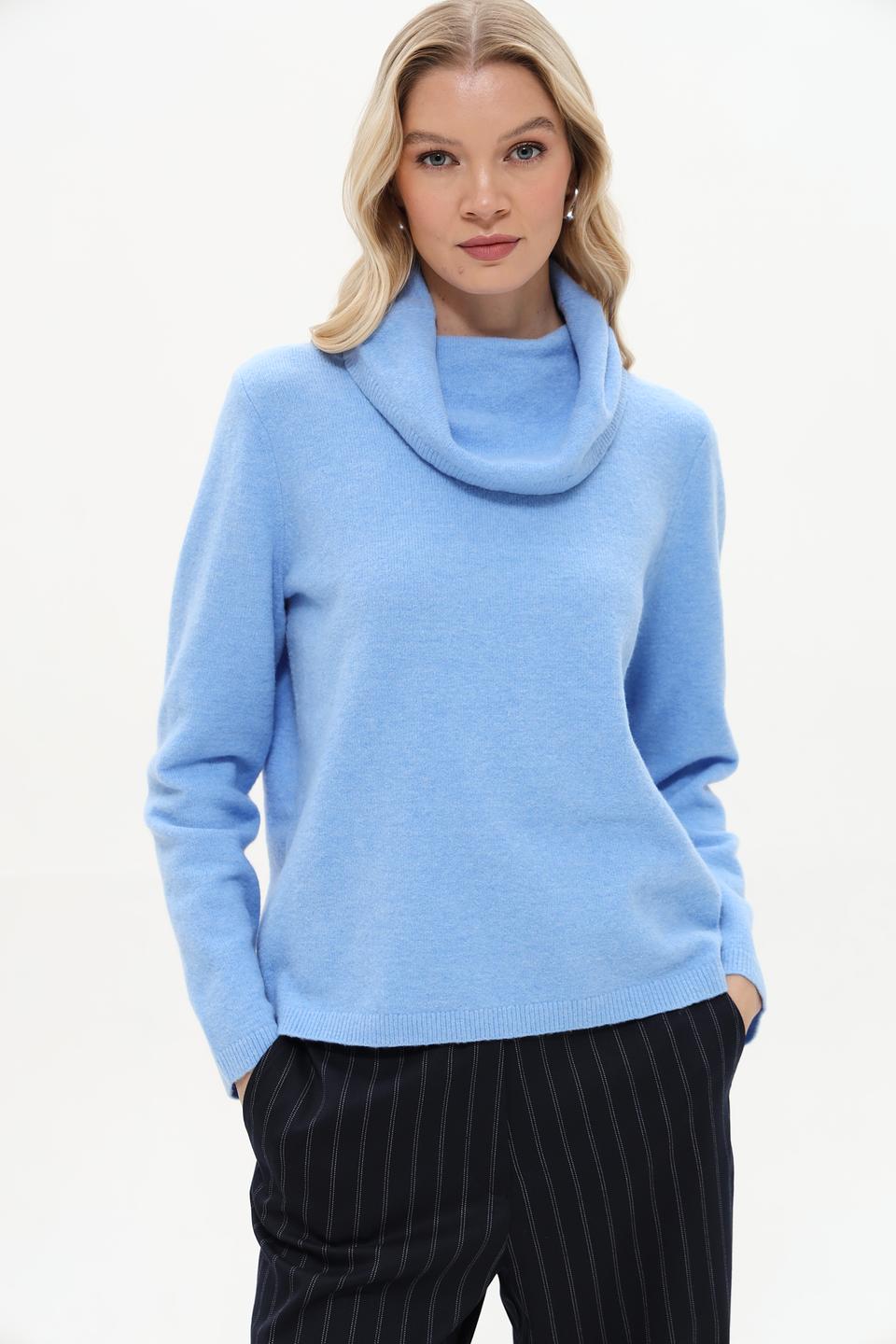 Пуловер Gerry Weber голубой с горлом