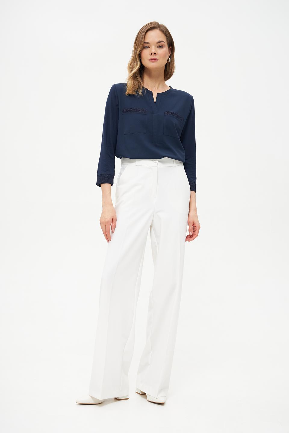 Блуза Rabe collection с карманами темно-синяя