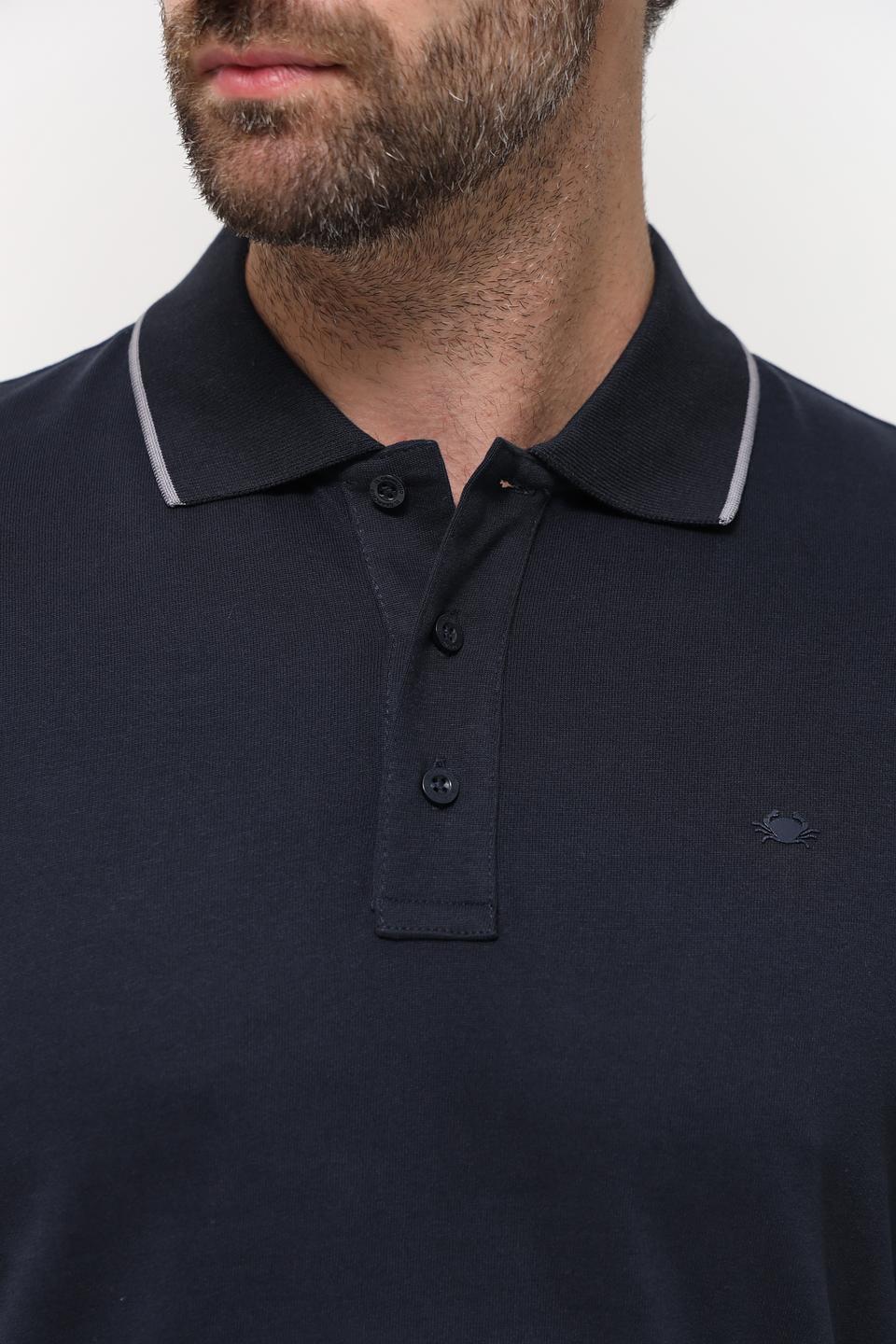 Поло Granchio с длинным рукавом тёмно-синее