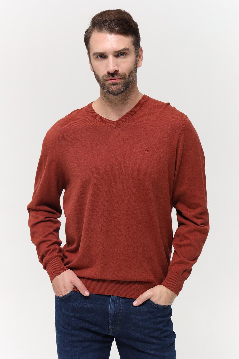 Джемпер Casa Moda V-образный рыжий