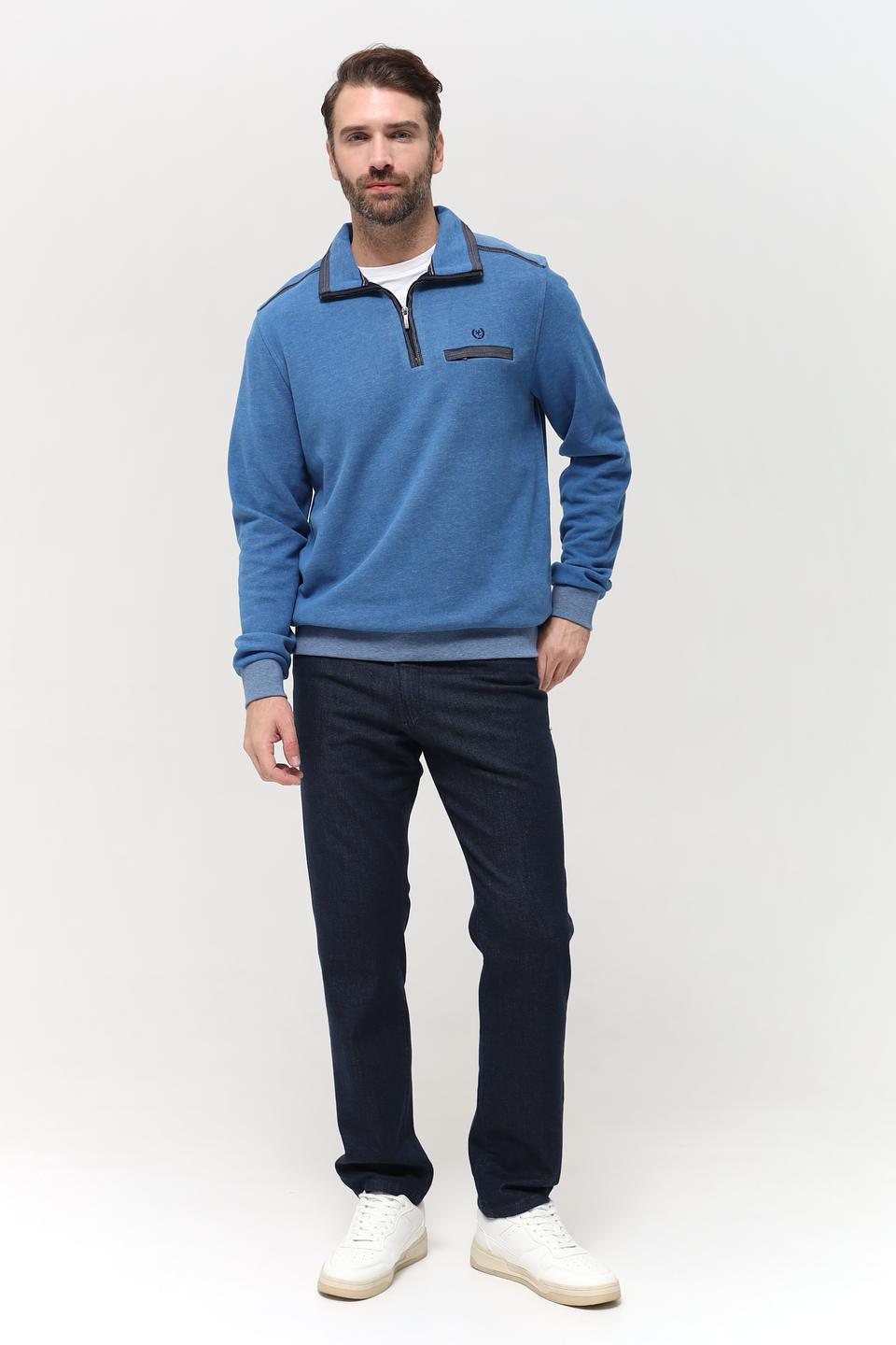 Джемпер Monte Carlo с молнией голубой