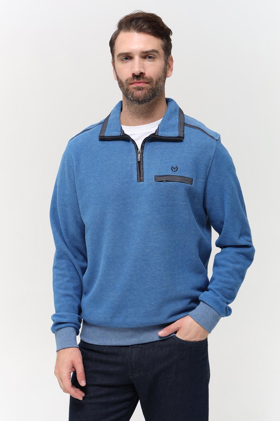 Джемпер Monte Carlo с молнией голубой