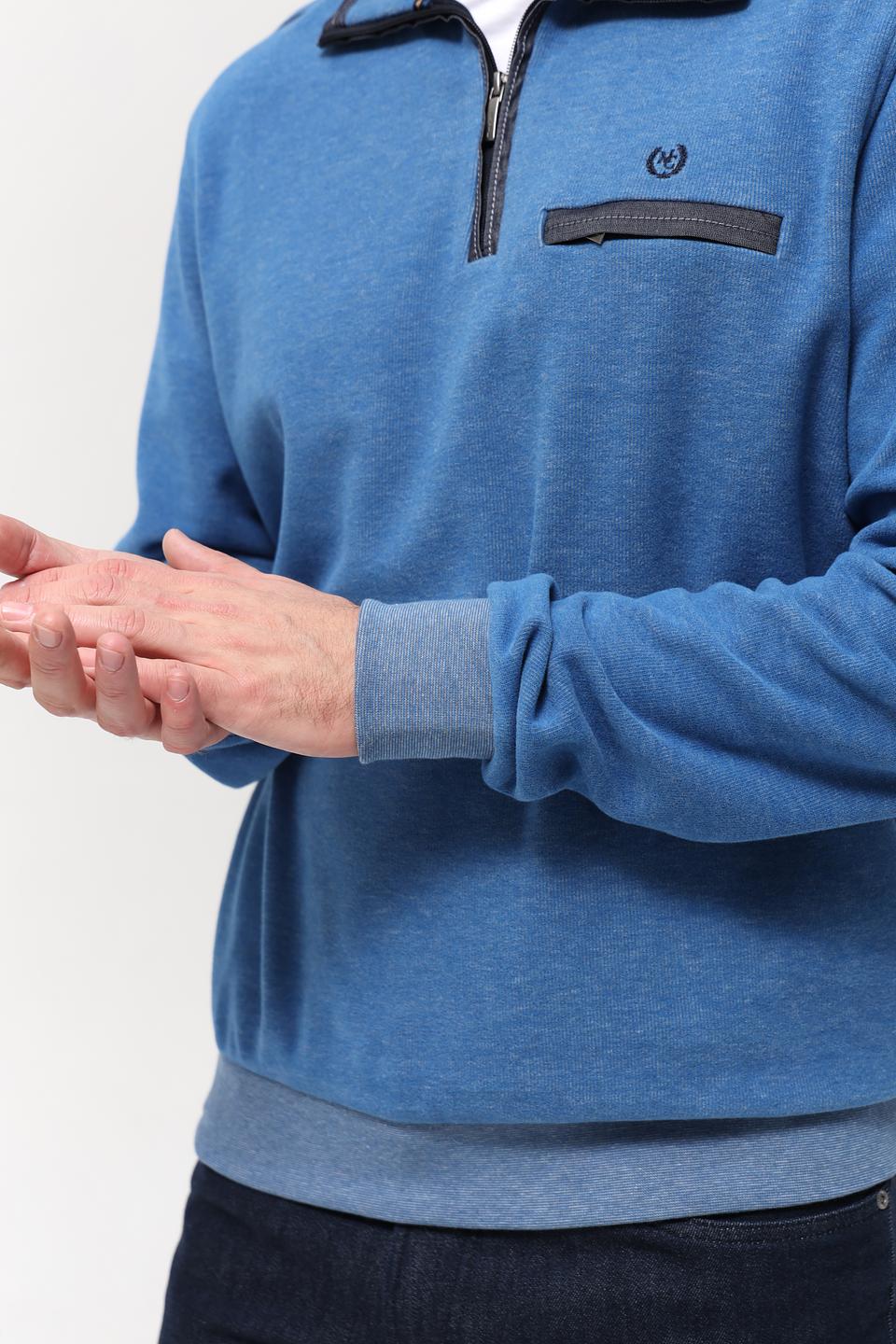 Джемпер Monte Carlo с молнией голубой