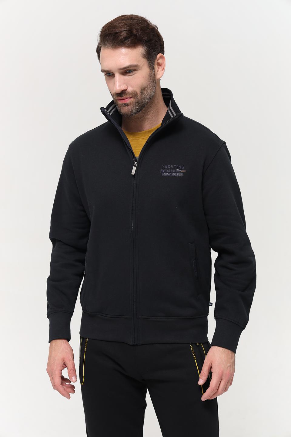 Кардиган Granchio чёрный на молнии