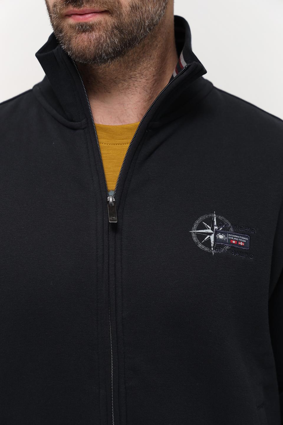 Кардиган Granchio чёрный на молнии