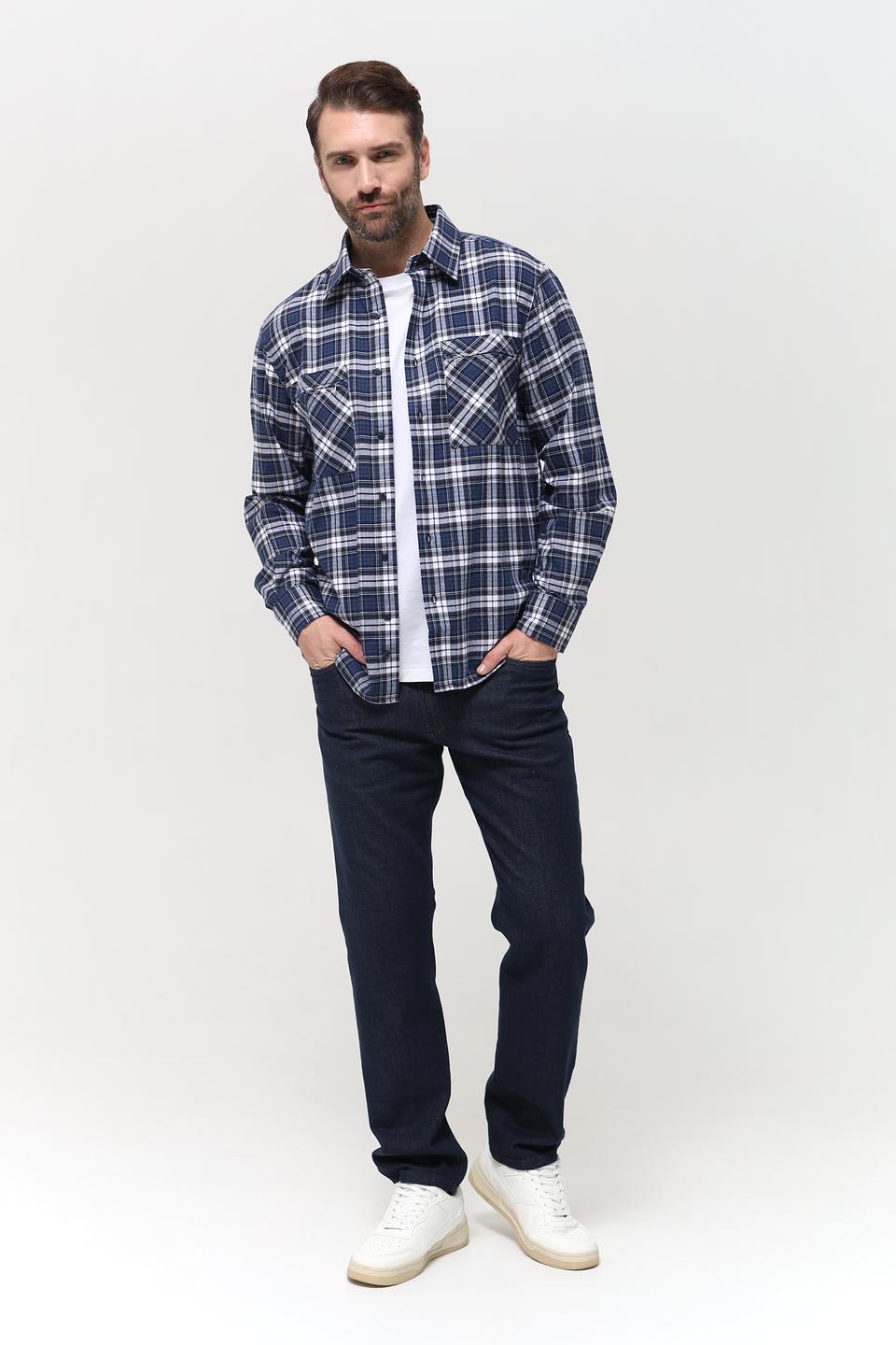 Рубашка Sea Barrier в клетку синяя