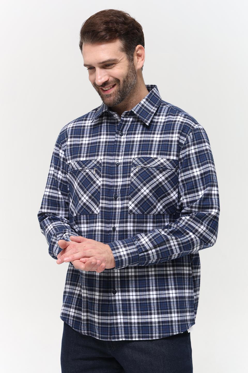 Рубашка Sea Barrier в клетку синяя