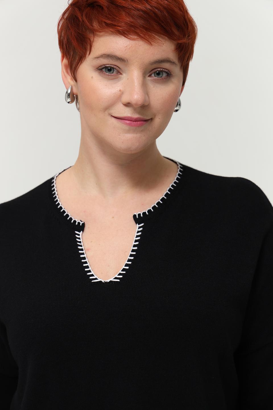 Пуловер Doris Streich с карманами чёрный